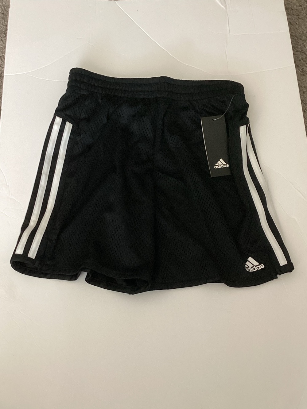 adidas Black Shorts with White Three-Stripe Detail